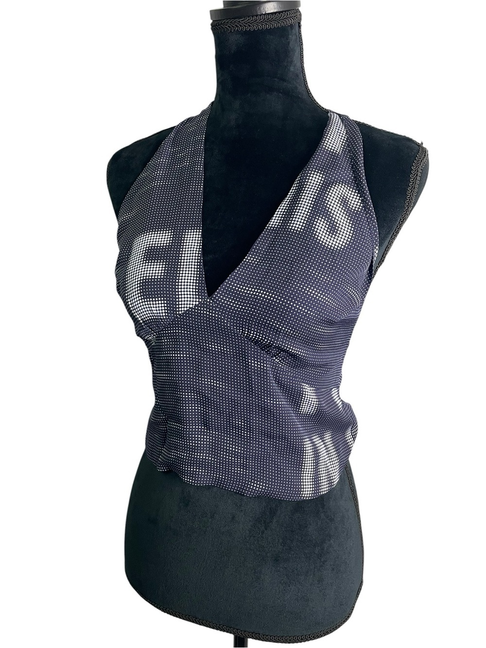 Realisation Par Elvis Presley Memphis Moody Halter Top in Blue Small